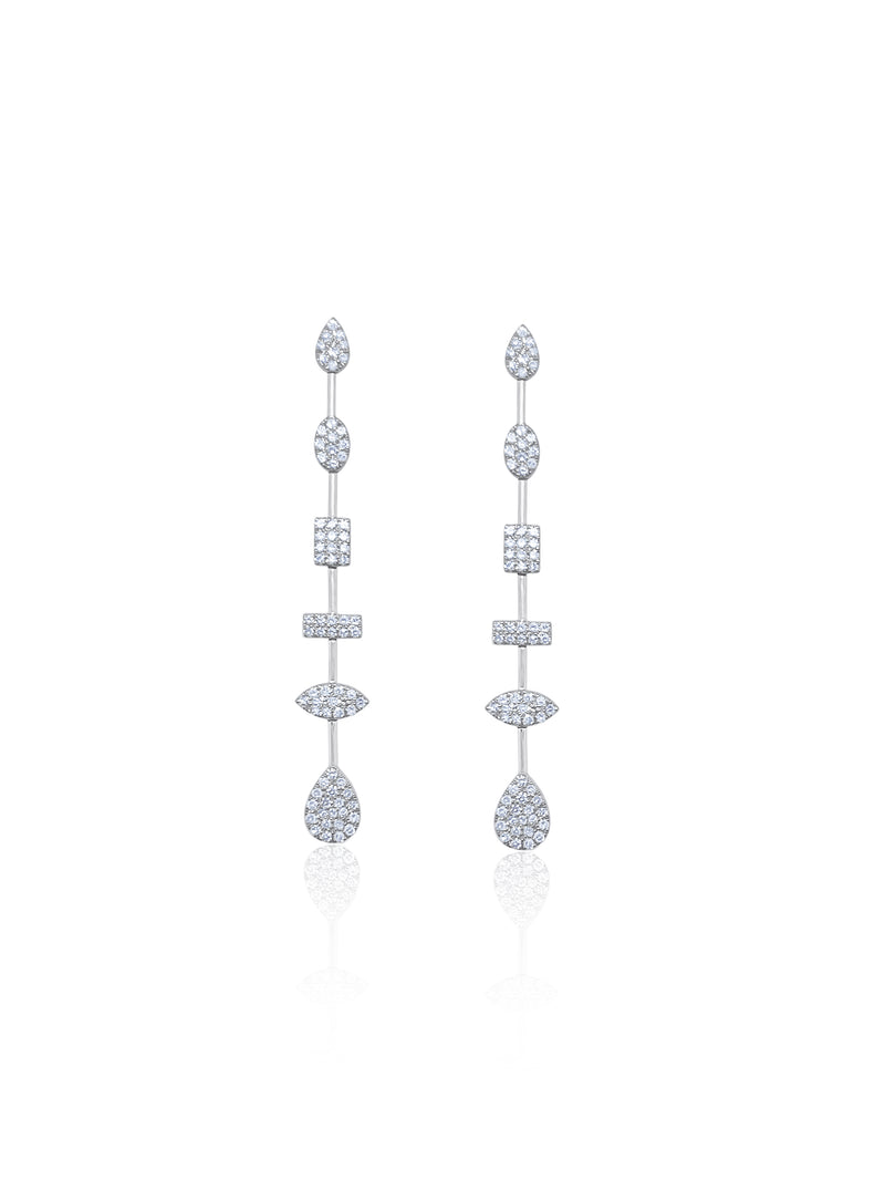 14 Kt Yellow Gold And .61 Ct Diamond Geometric Earrings