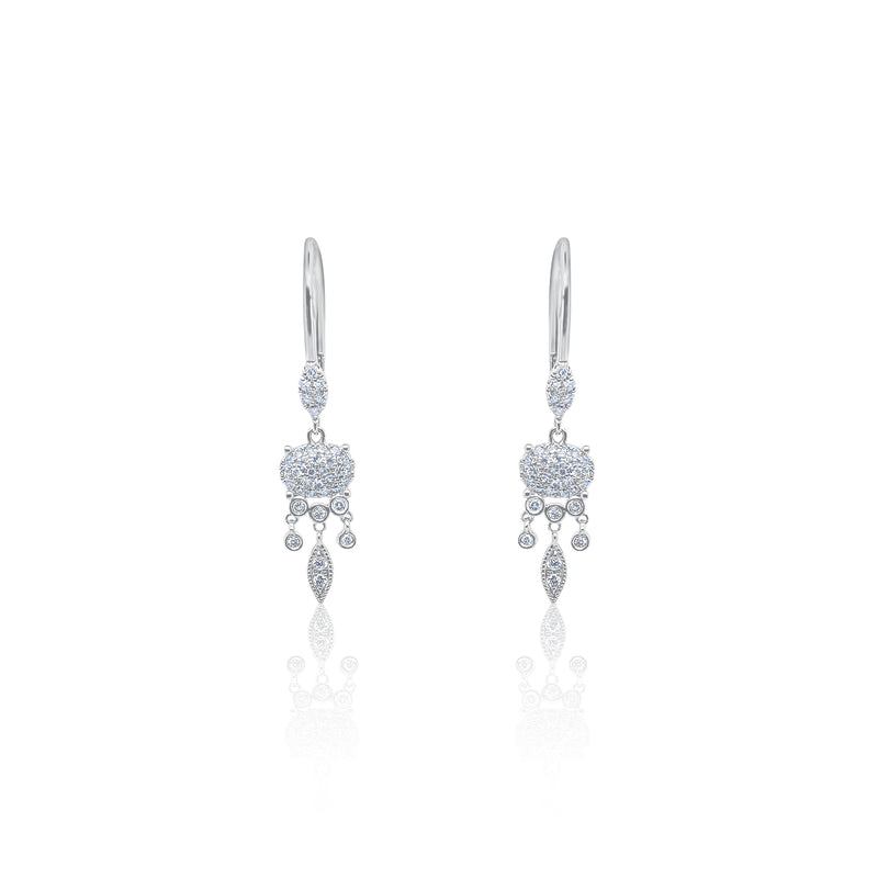 White Gold Diamond Drop Earrings