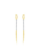 Yellow Gold Skinny Drop Diamond Fringe Earrings