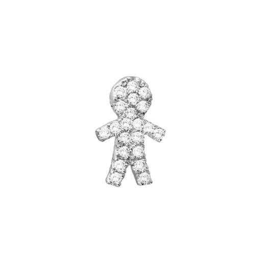 white Gold Diamond Boy Stud Earring 