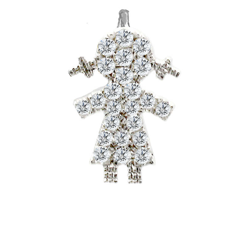 Small Girl Charm White Gold