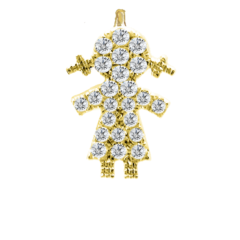 Small Girl Charm Yellow Gold