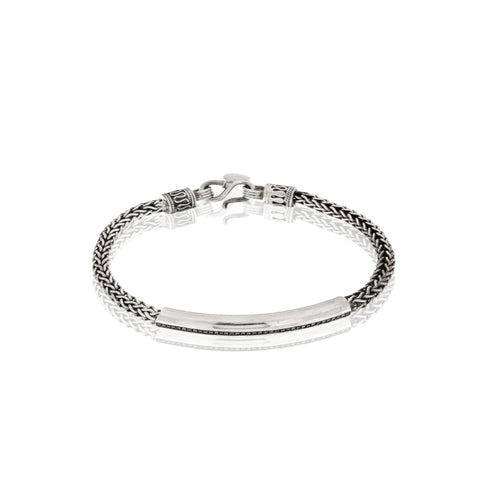 Men's Diamond  Silver Bracelet  