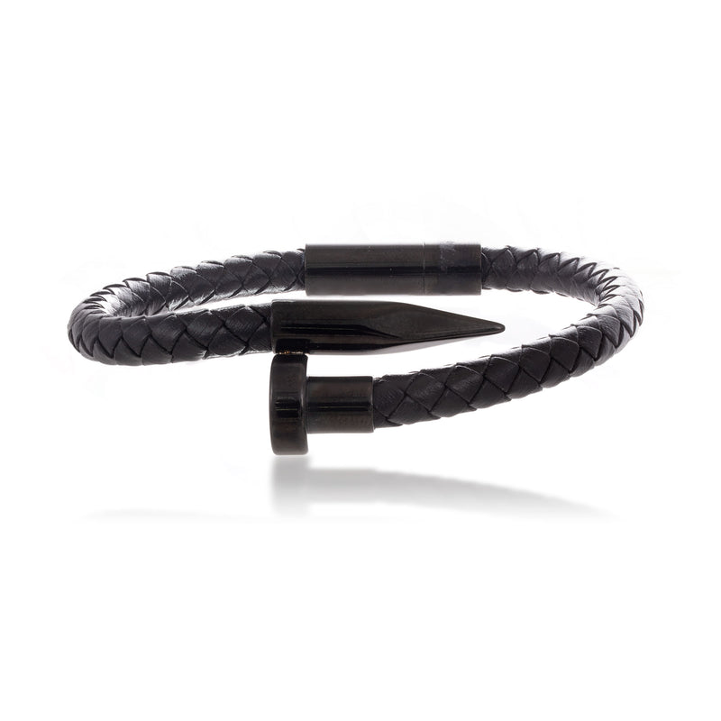 Braided Leather Nail Bracelet