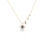 Evil Eye and Diamond Charm Necklace