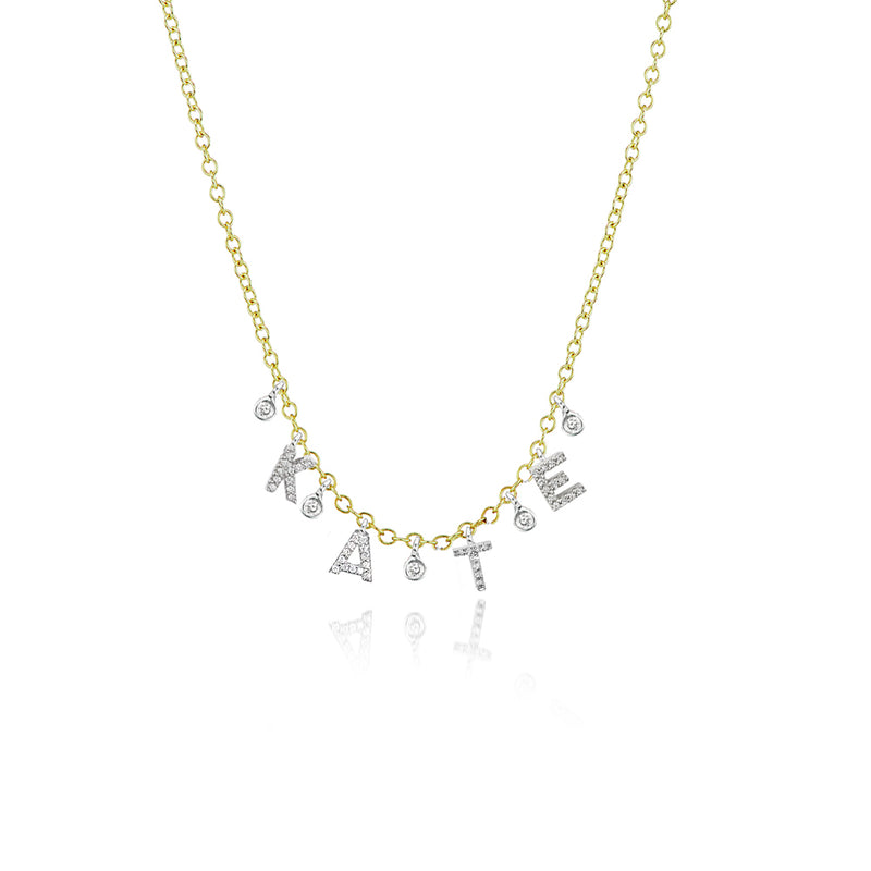 Meira T 14K Yellow Gold Diamond Pave Charm Necklace – NAGI