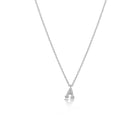 Mini white gold and diamond initial necklace