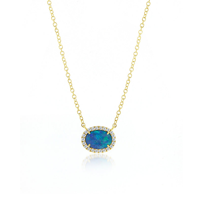 Large Opal Pendant Diamonds 7584 | Australian Opal Jewelry