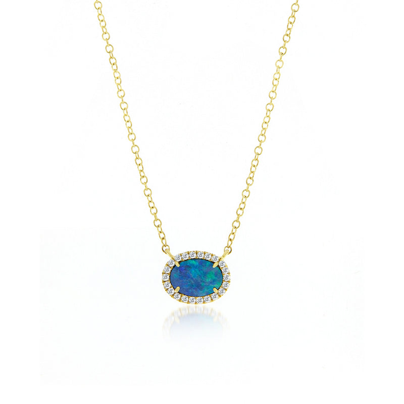 Meira T Australian Opal and Diamond Necklace