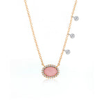 Meira T Opal and Diamond Bezel Necklace