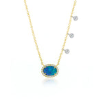 Meira T Opal and Diamond Bezel Necklace