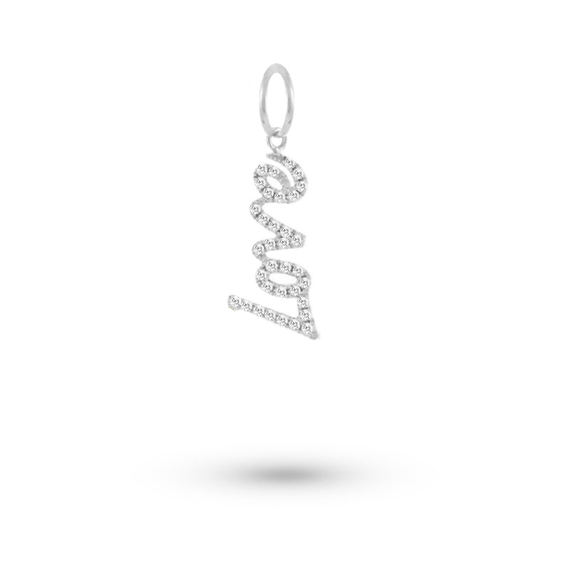 White Gold Love Diamond Charm