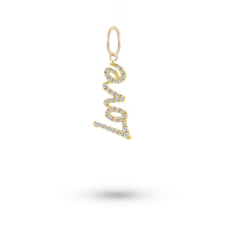 Yellow Gold Love Diamond Charm