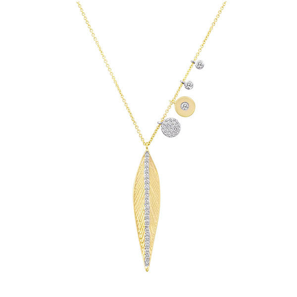 14k gold leaf necklace