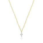 yellow gold cross necklace with diamonds