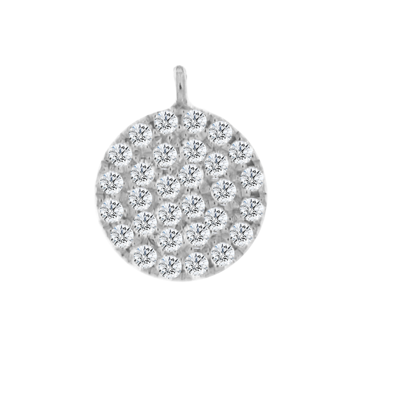 White Gold Diamond Pave Disc