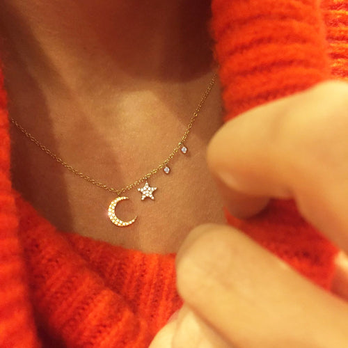 Chiara Ferragni moon and star necklace