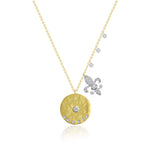 14kt Yellow Gold Diamond Meira T Coin Necklace