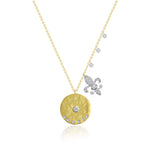 Vermeil and White Sapphire Meira T Coin Necklace
