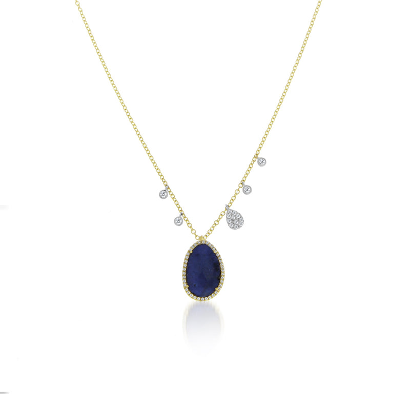 Blue Labradorite Off-Centered Necklace