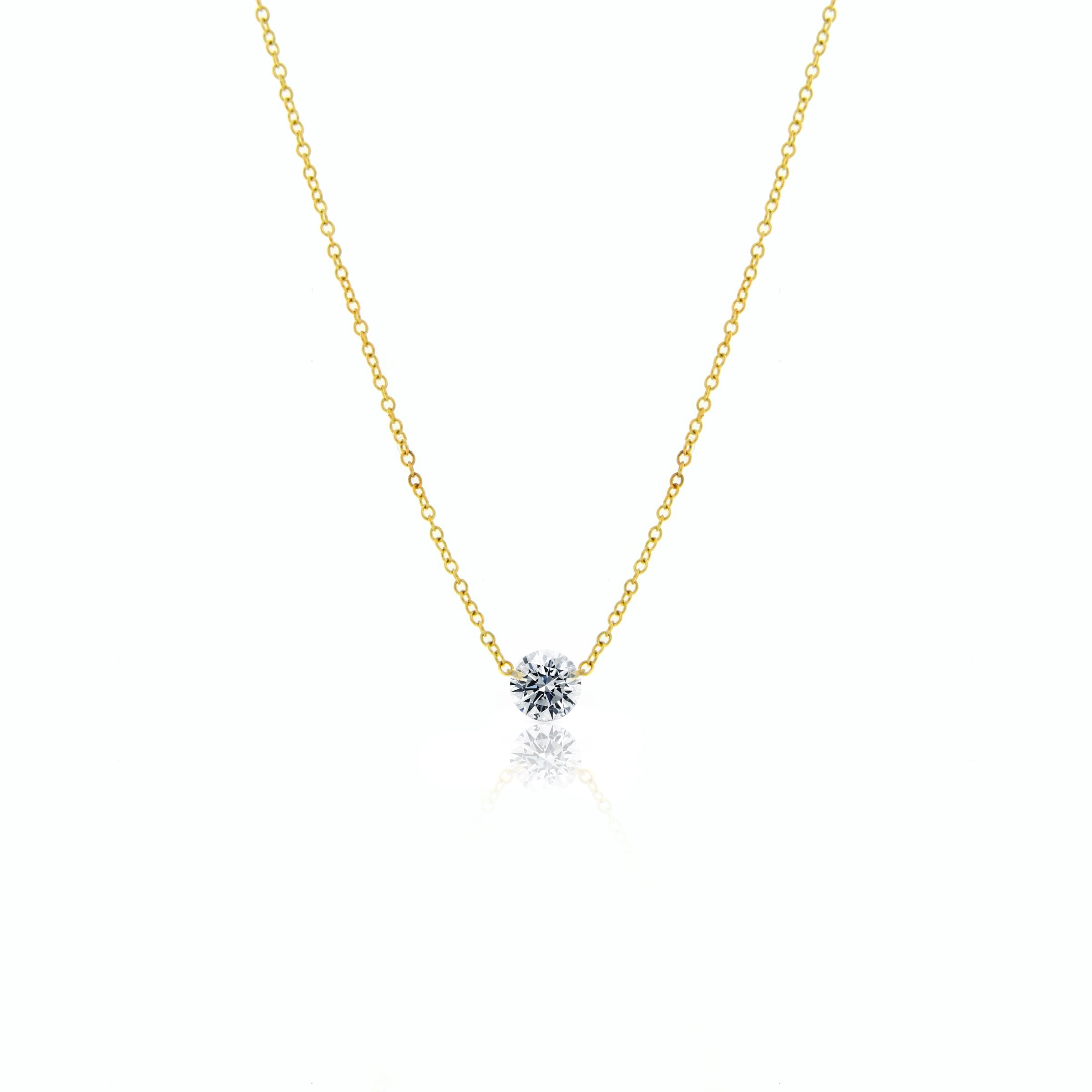 Solitaire Drilled Diamond Necklace