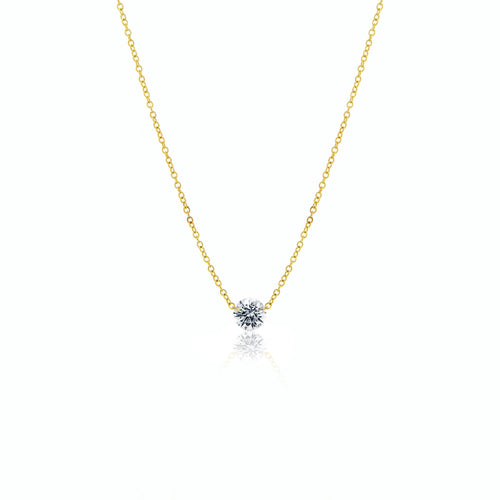 Solitaire Drilled Diamond Necklace