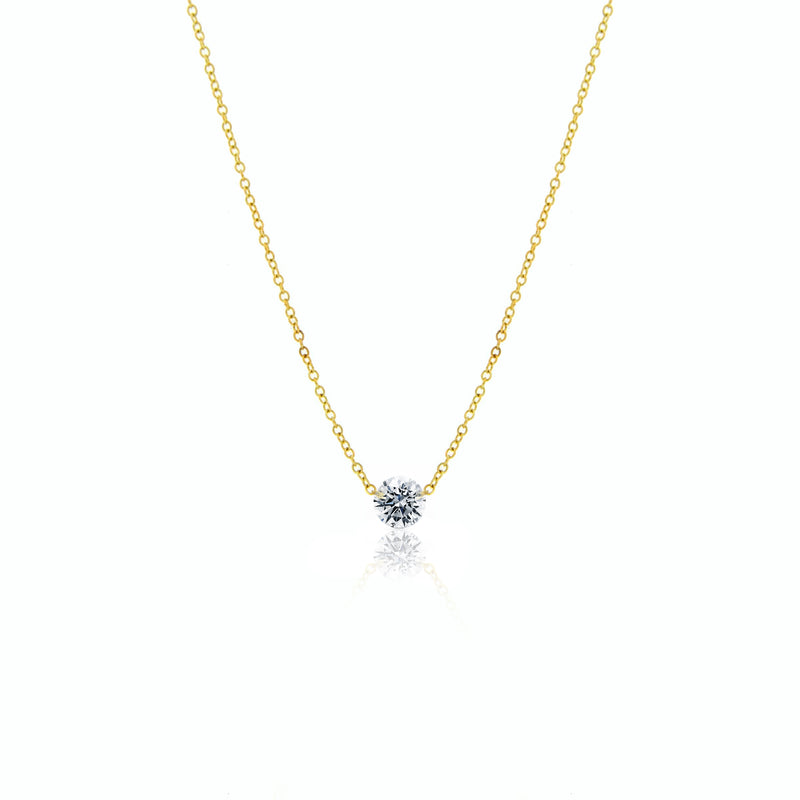 Solitaire Drilled Diamond Necklace