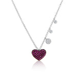 ruby heart necklace with diamonds