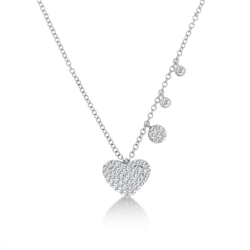 white gold diamond heart necklace