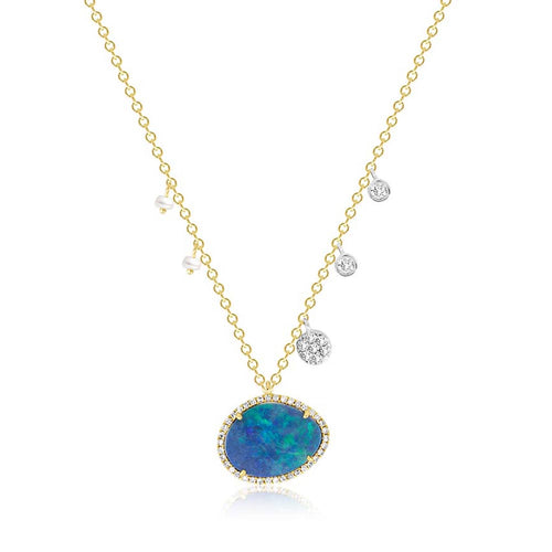 Opal with Pearls and Diamonds 
