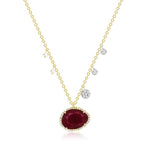 Ruby Off-Centered Pearls & Diamond Charms