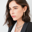 14k Yellow Gold Rainbow Sapphire Earrings