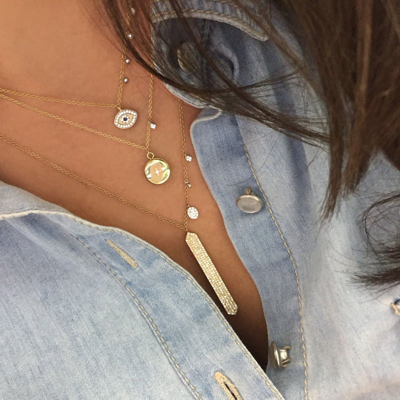 Yellow Gold Evil Eye Necklace 