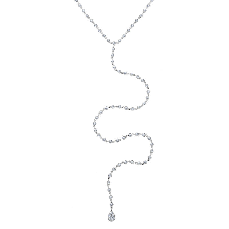 Meira T Diamond Bezel Chain Necklace With Pave Charm