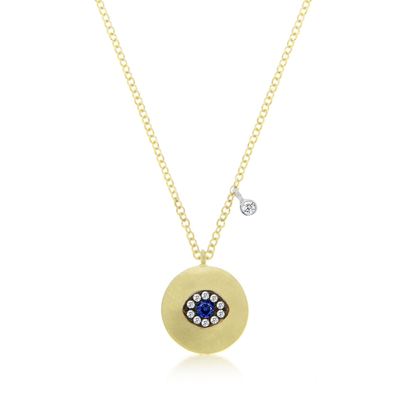 Gold, Diamond & Blue Sapphire Necklace