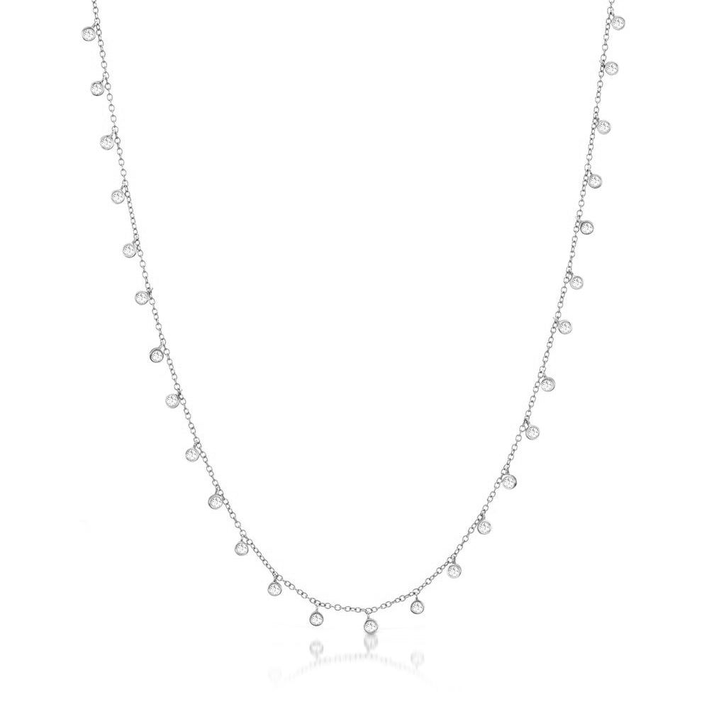 White and Gold Necklace with Diamonds