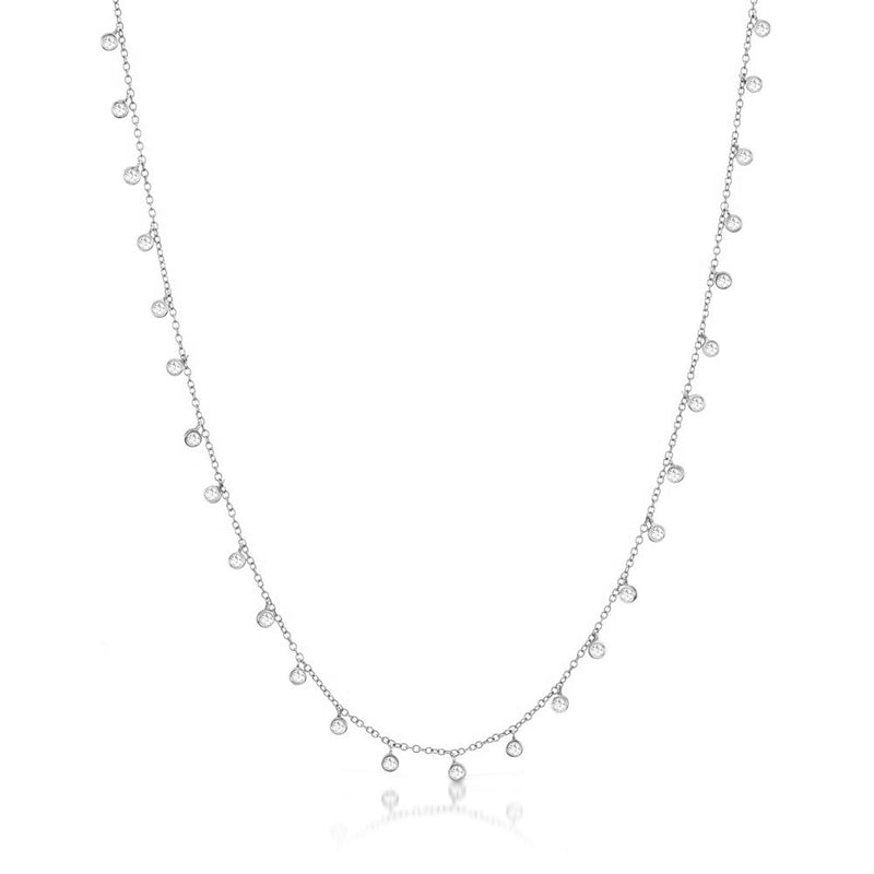 White and Gold Necklace with Diamonds