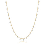 14k Yellow Gold Necklace with Diamond Bezels