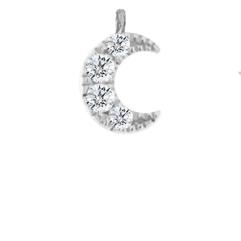 Pave White Gold Moon