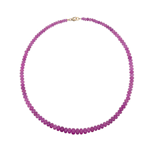 Pink Sapphire Beaded Statement Necklace