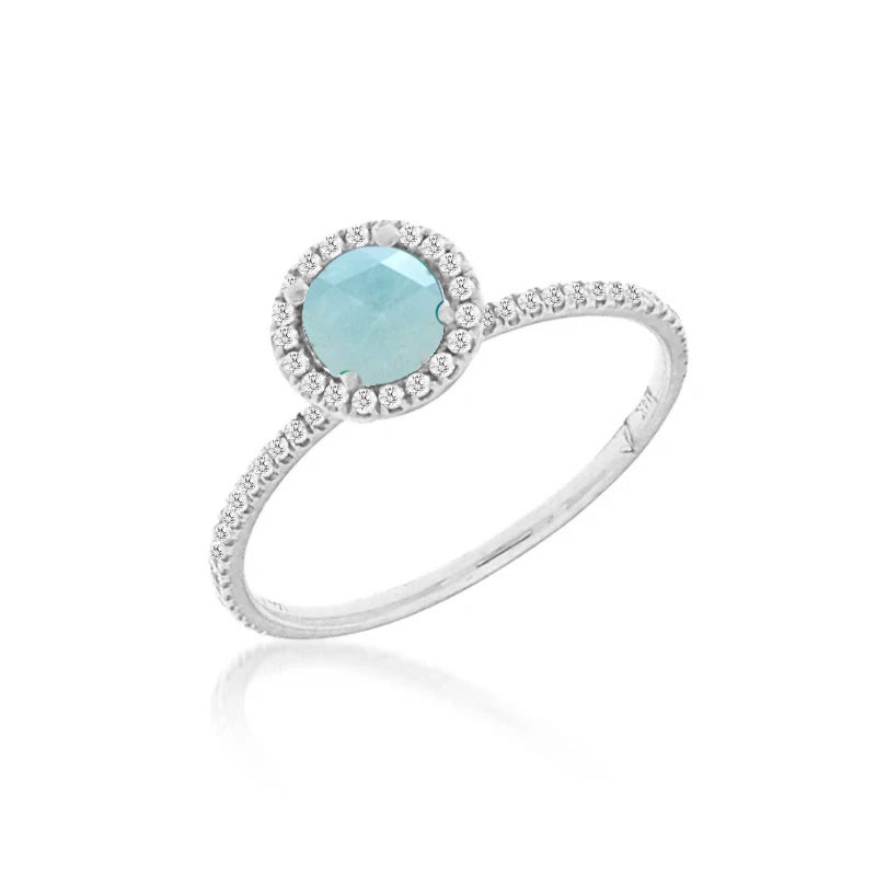 Milky Aqua Diamond Ring