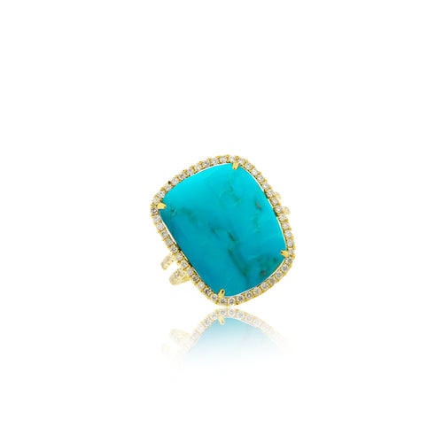 Turquoise and Diamond Ring