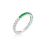 Half & Half Diamond and Emerald Band
