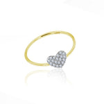 yellow gold and diamond heart ring 