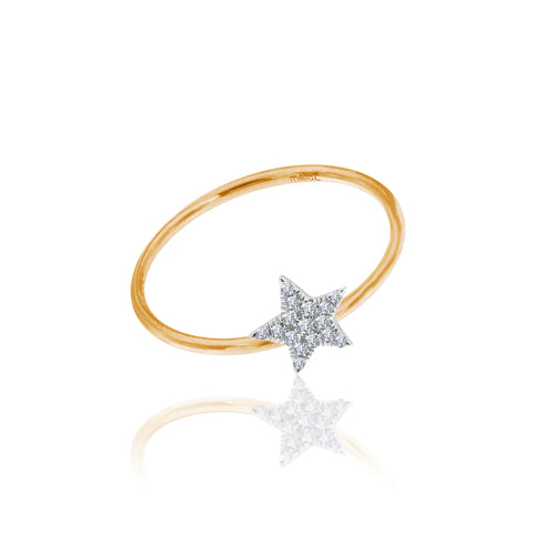 rose gold and diamond star ring 