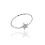white gold and diamond star ring