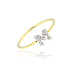 yellow gold with diamond initial ring