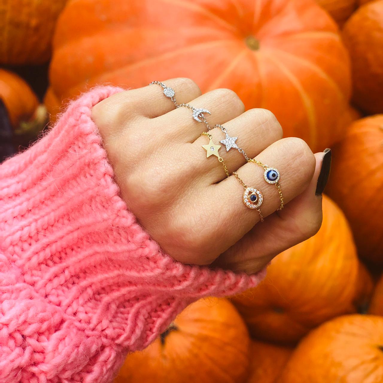 gold star chain ring 