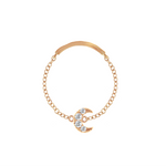 diamond moon chain ring 