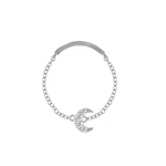 diamond moon chain ring 